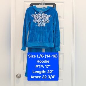 Total Girl 2-pc Set, Full-Zip Hoodie and Pants, EUC, Girl Size Large (14-16)